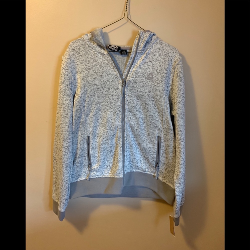 NWT! Reebok heather gray hooded zip up mrsp $130